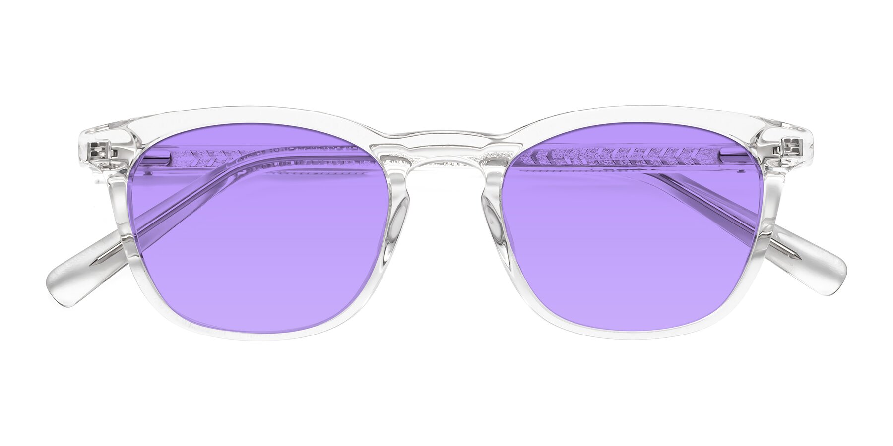 Folded Front of Loris in Clear with Medium Purple Tinted Lenses