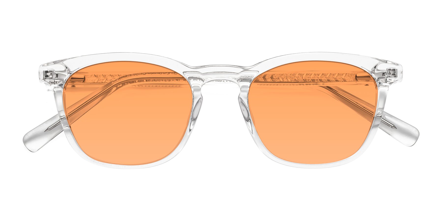 Folded Front of Loris in Clear with Medium Orange Tinted Lenses