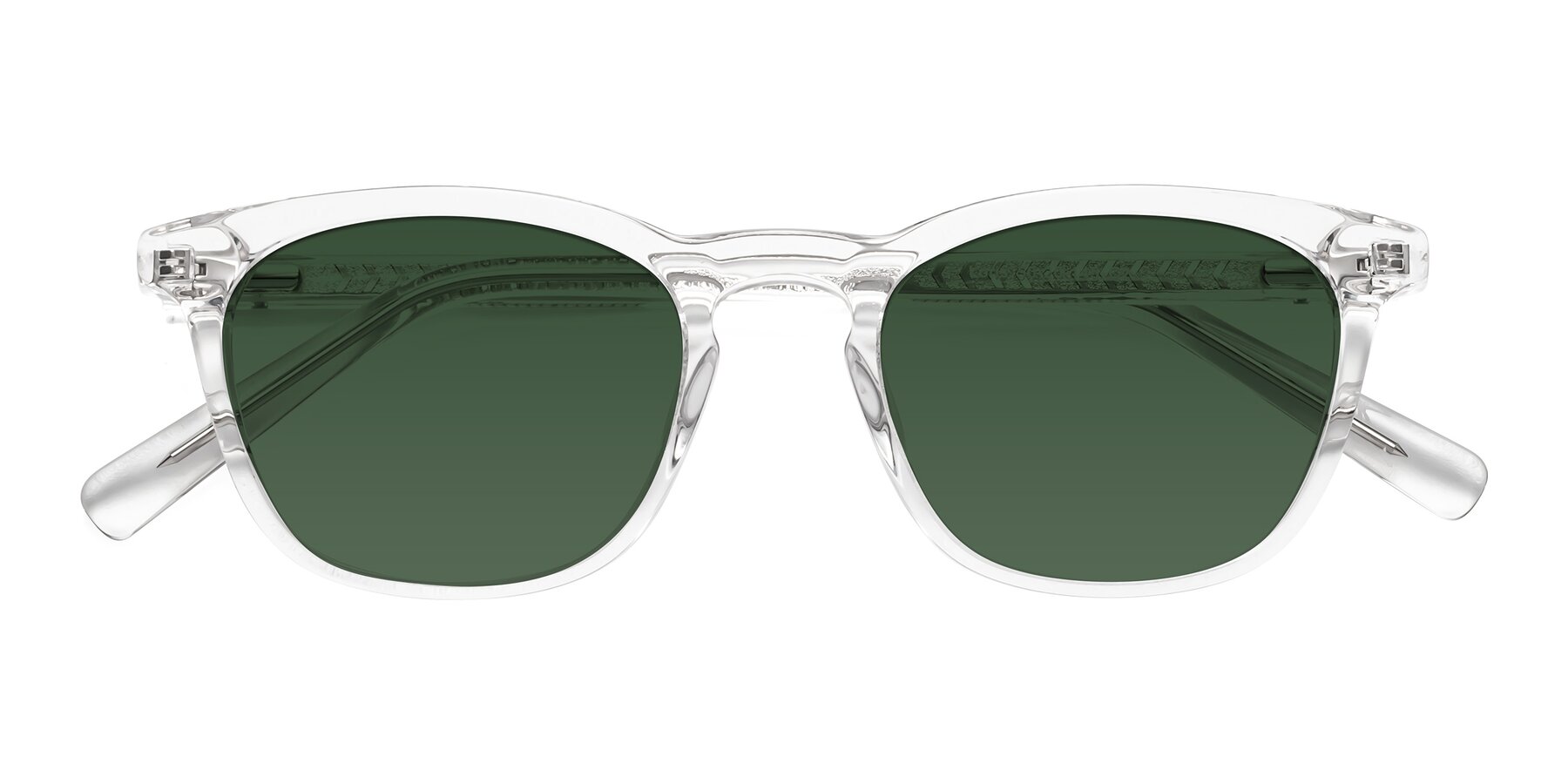 Folded Front of Loris in Clear with Green Tinted Lenses