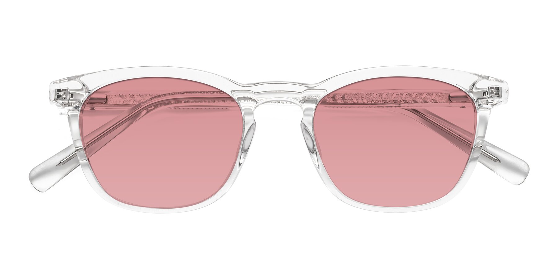 Folded Front of Loris in Clear with Medium Garnet Tinted Lenses