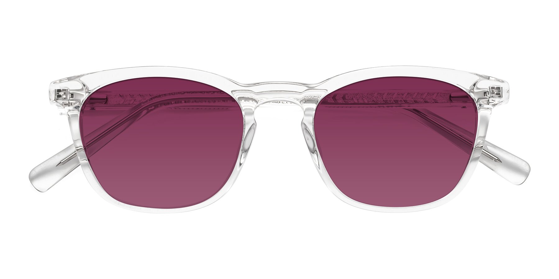 Folded Front of Loris in Clear with Wine Tinted Lenses