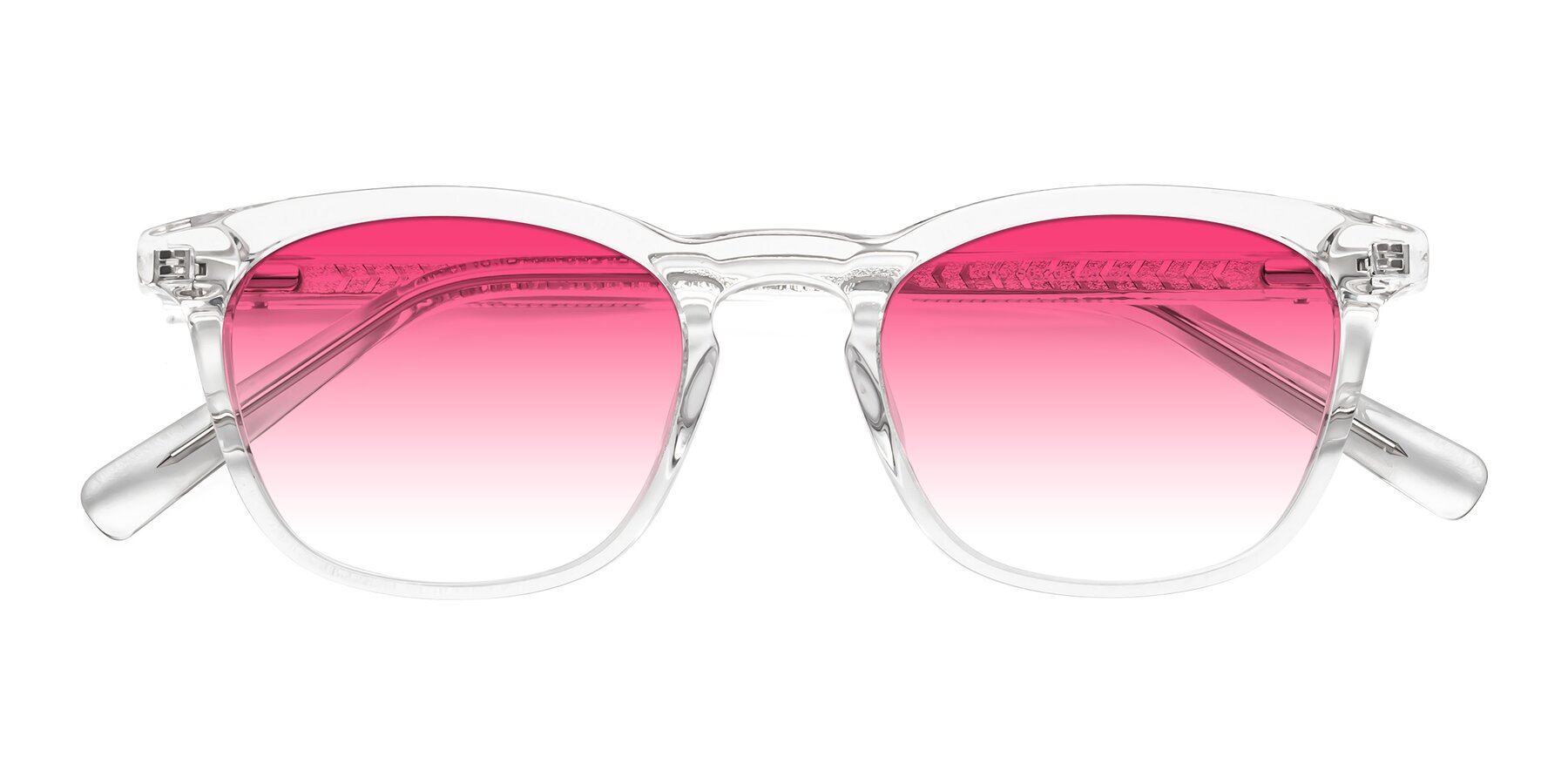 Folded Front of Loris in Clear with Pink Gradient Lenses