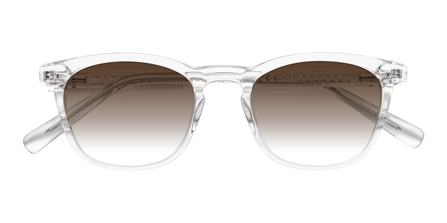 Folded Front of Loris in Clear with Brown Gradient Lenses