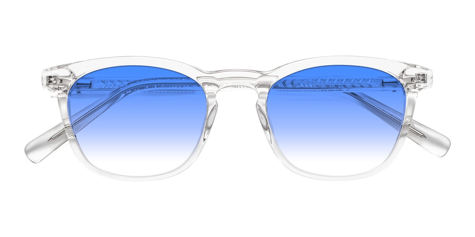 Folded Front of Loris in Clear with Blue Gradient Lenses