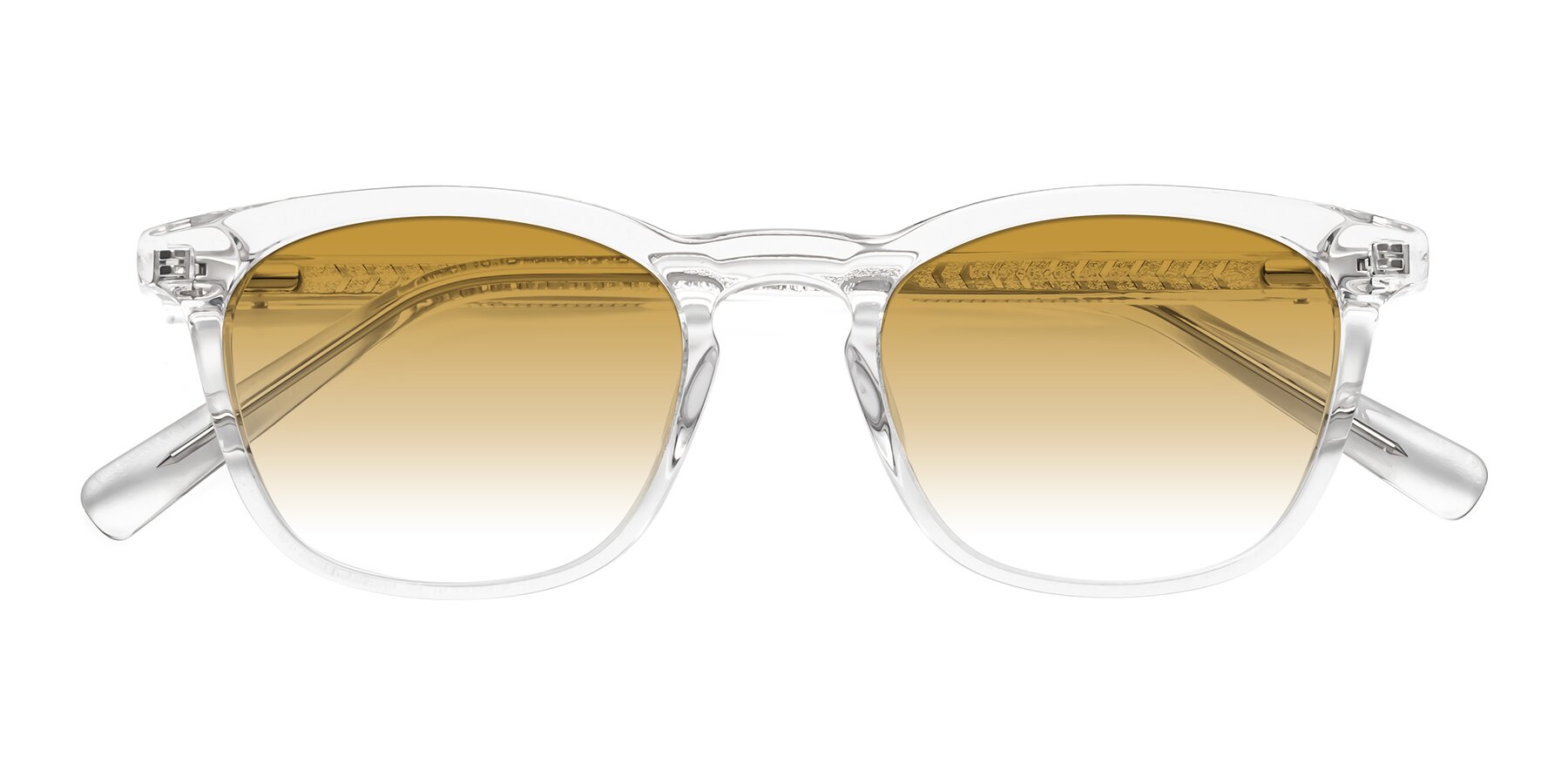 Folded Front of Loris in Clear with Champagne Gradient Lenses
