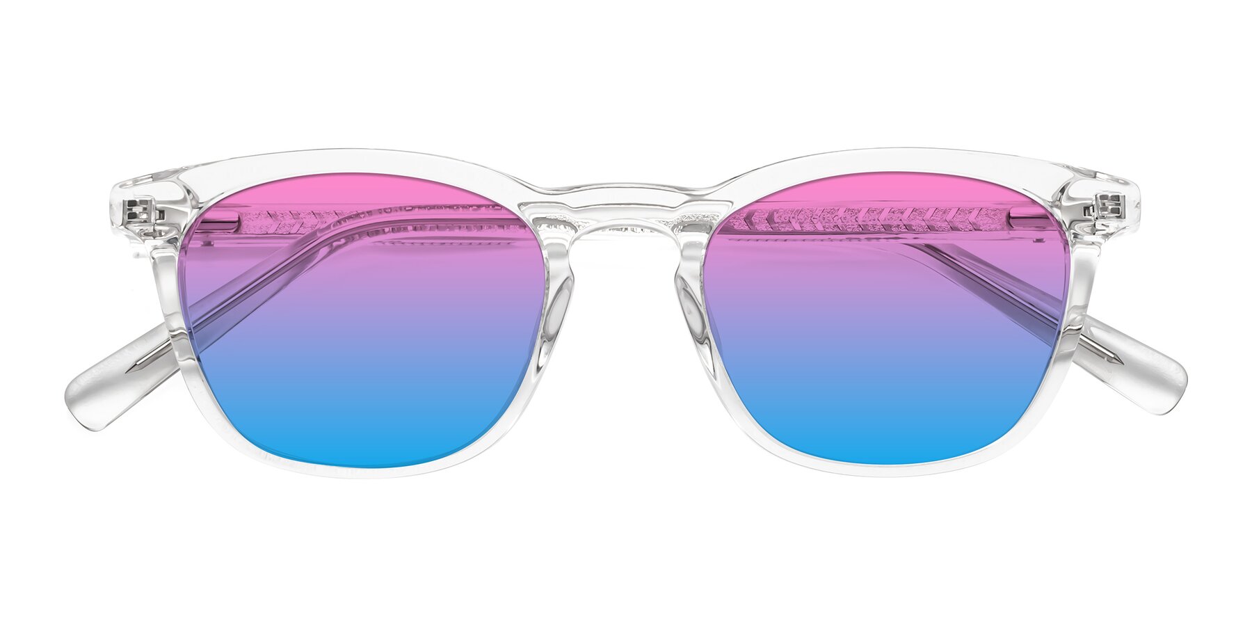 Folded Front of Loris in Clear with Pink / Blue Gradient Lenses