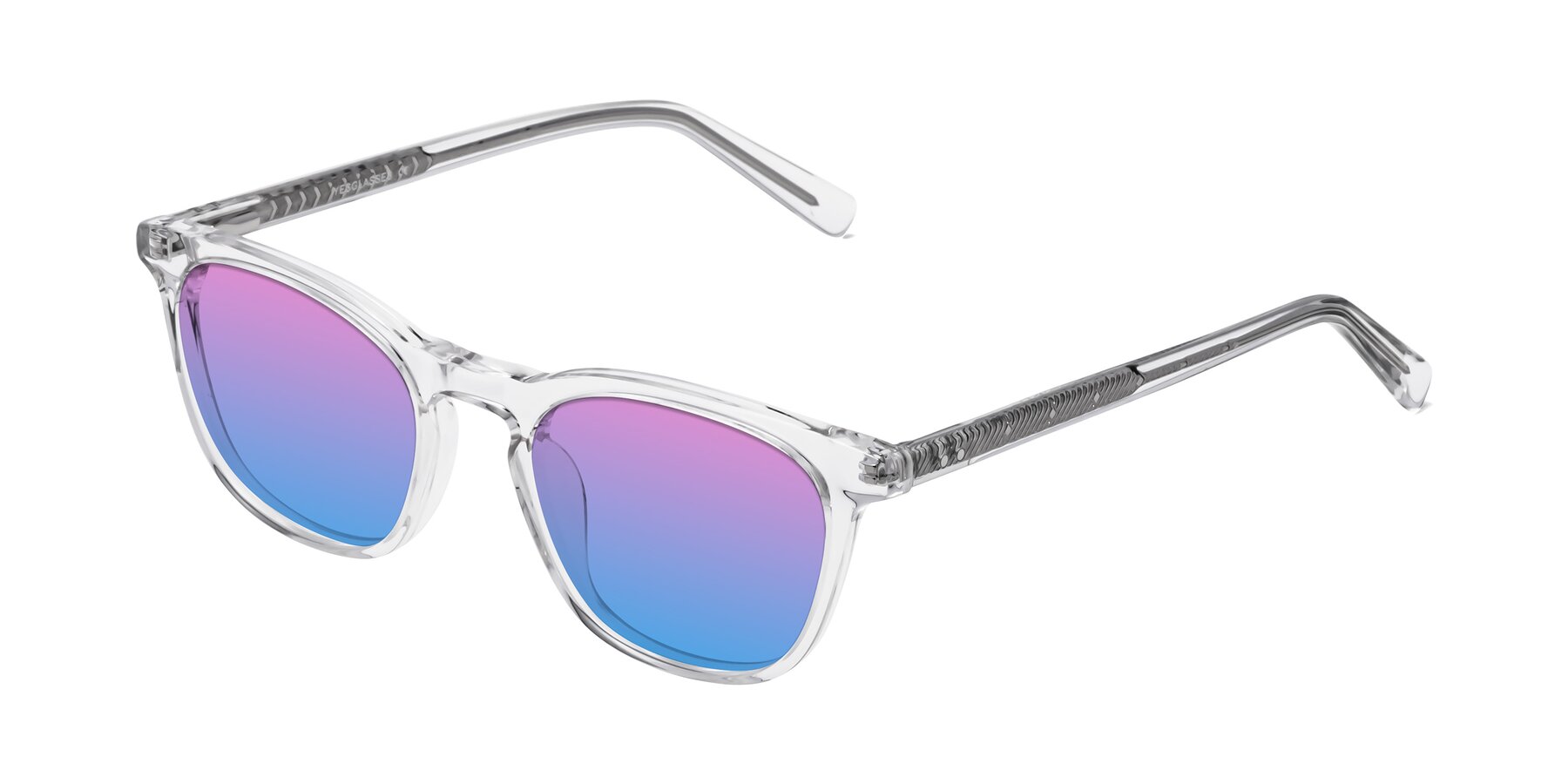 Angle of Loris in Clear with Pink / Blue Gradient Lenses