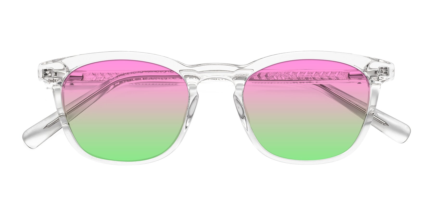 Folded Front of Loris in Clear with Pink / Green Gradient Lenses