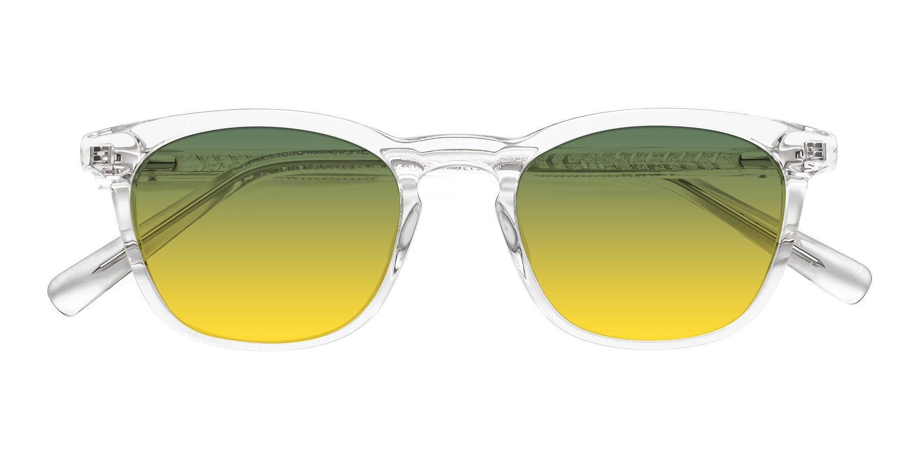 Folded Front of Loris in Clear with Green / Yellow Gradient Lenses