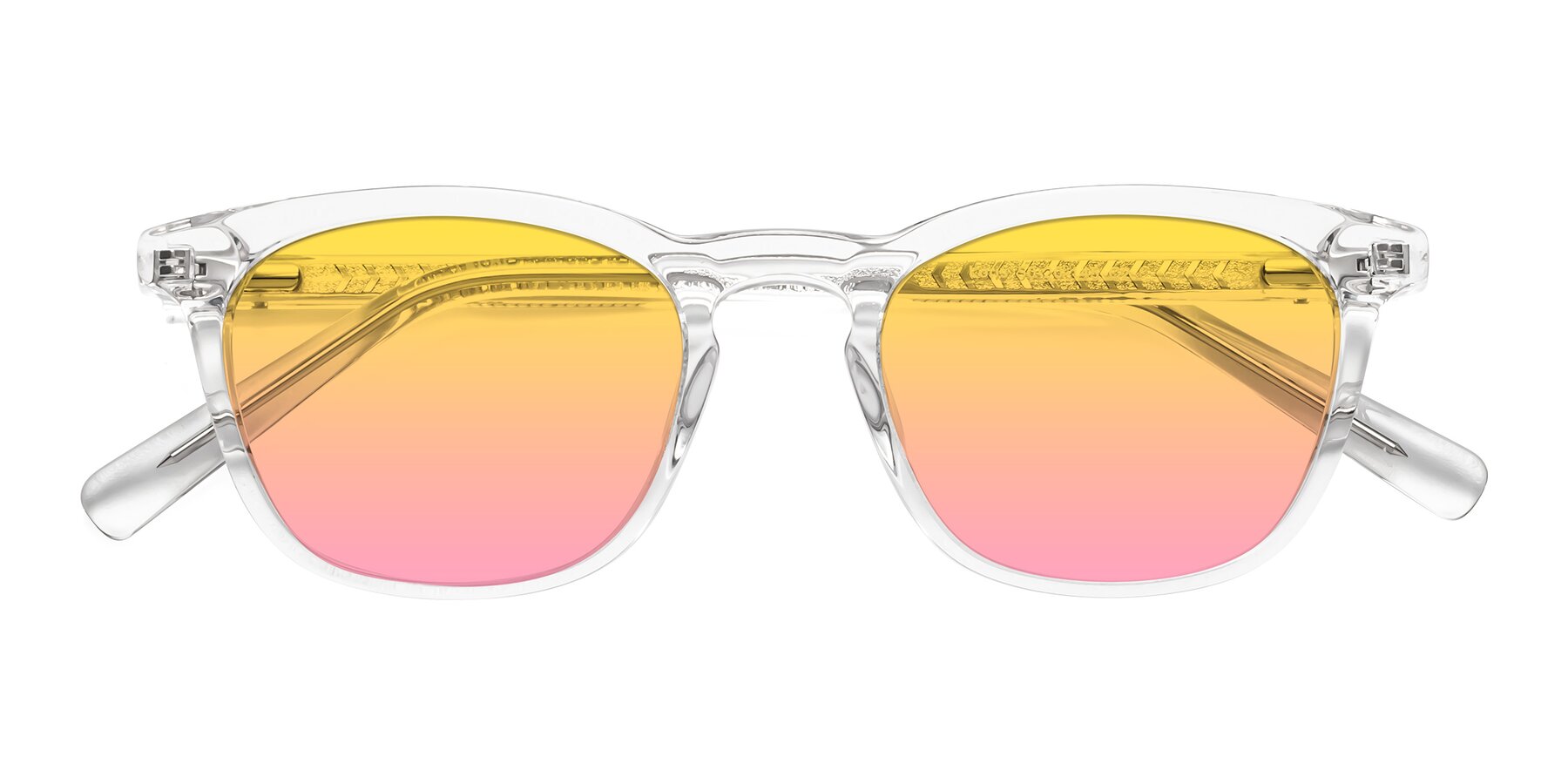 Folded Front of Loris in Clear with Yellow / Pink Gradient Lenses