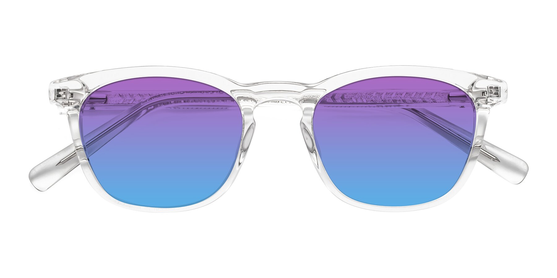 Folded Front of Loris in Clear with Purple / Blue Gradient Lenses