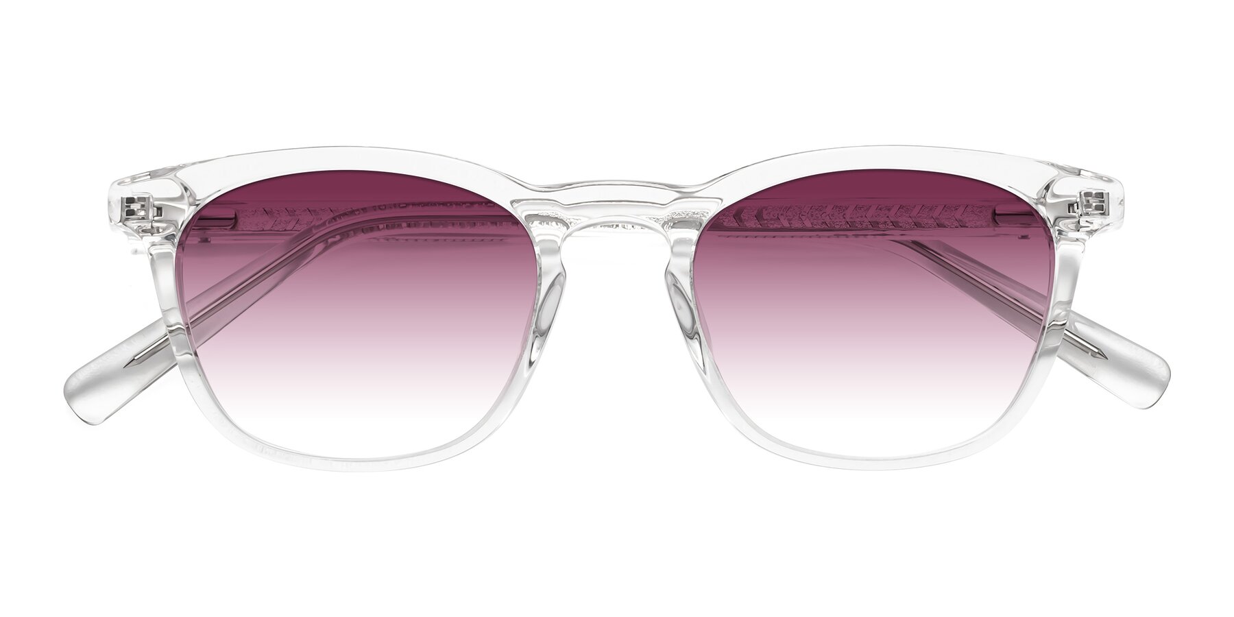 Folded Front of Loris in Clear with Wine Gradient Lenses