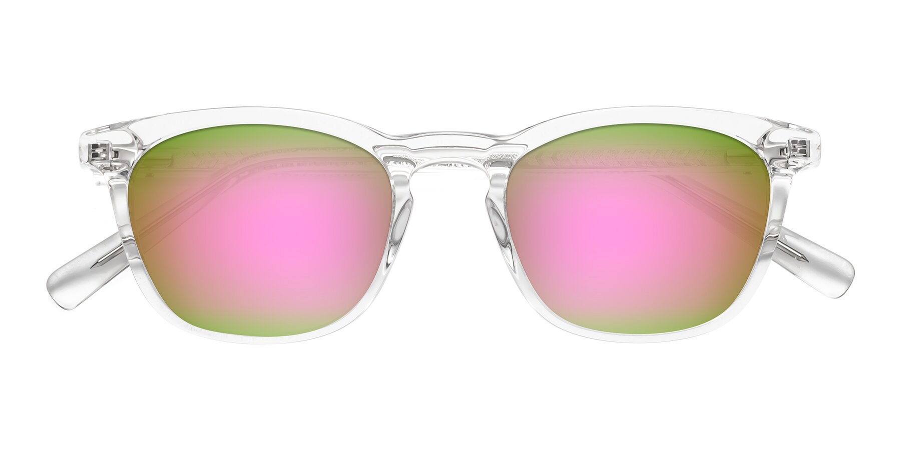 Folded Front of Loris in Clear with Pink Mirrored Lenses