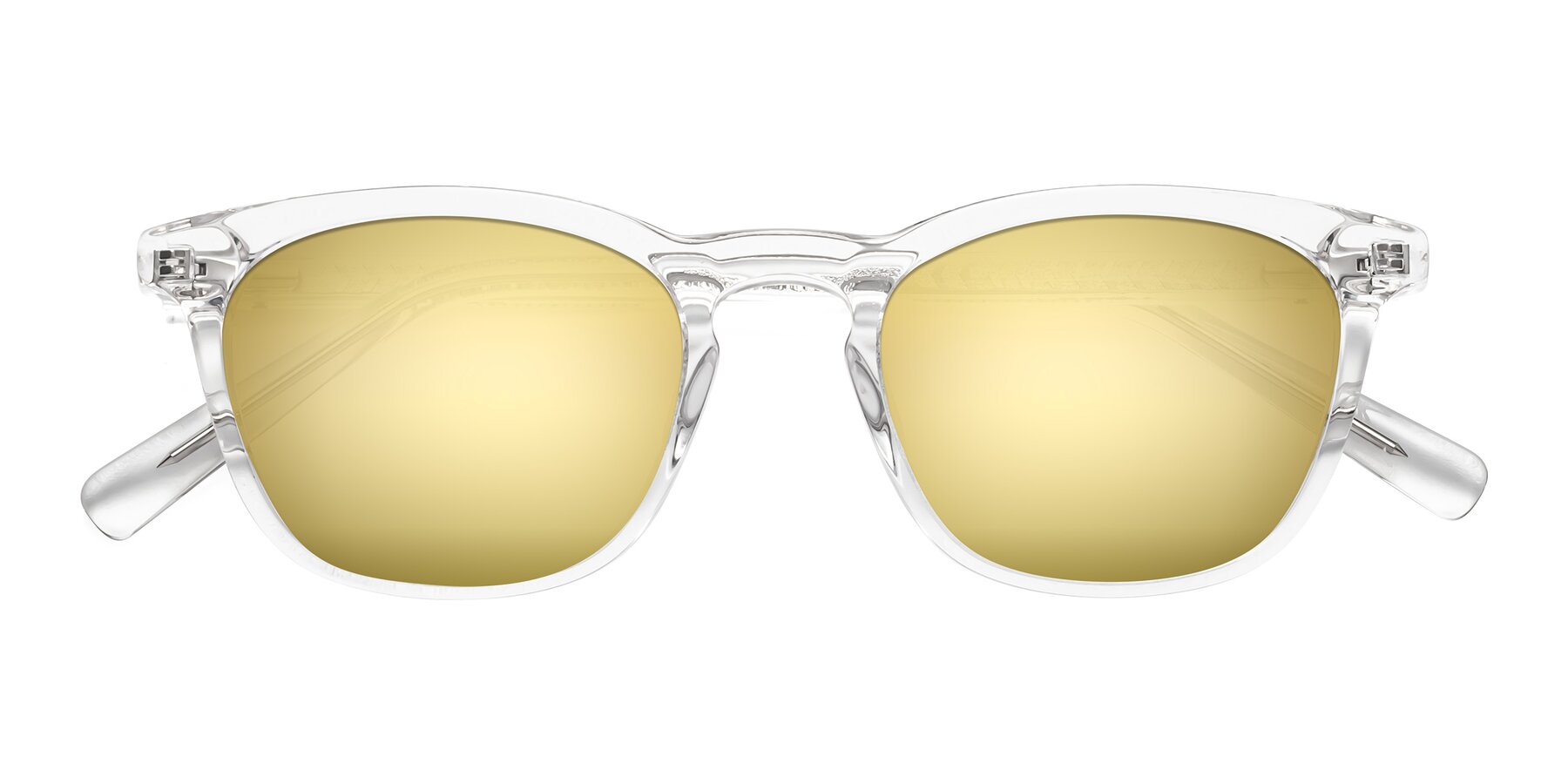 Folded Front of Loris in Clear with Gold Mirrored Lenses