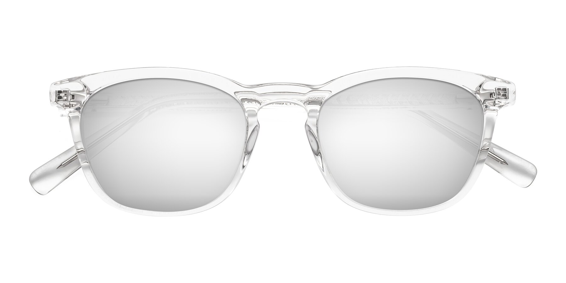 Folded Front of Loris in Clear with Silver Mirrored Lenses