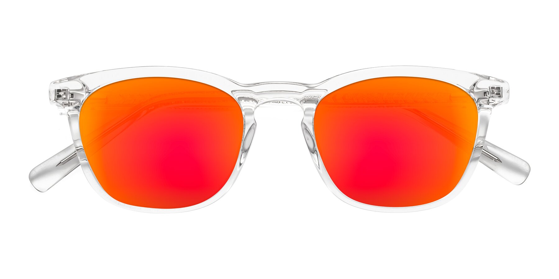 Folded Front of Loris in Clear with Red Gold Mirrored Lenses