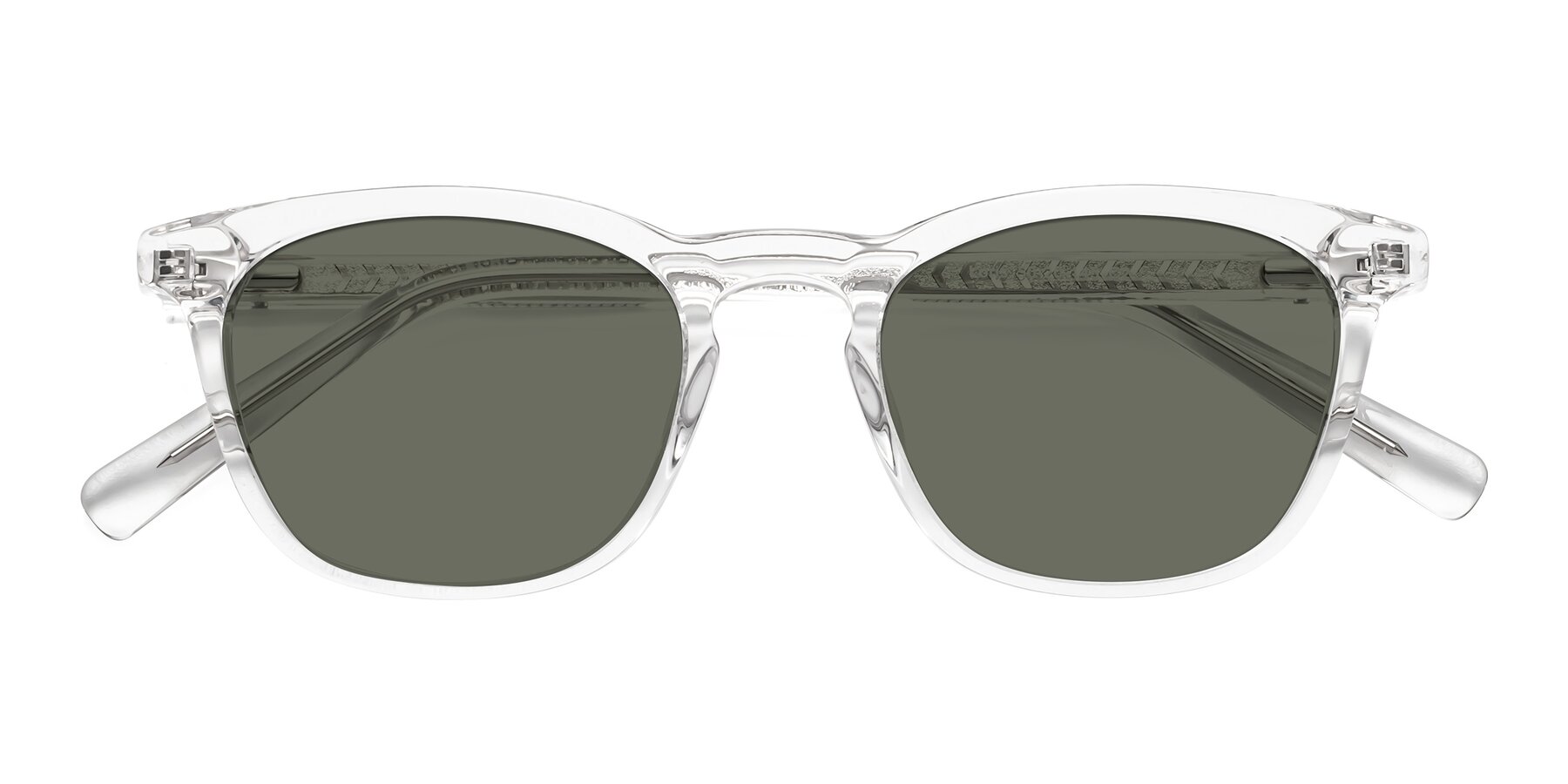 Folded Front of Loris in Clear with Gray Polarized Lenses