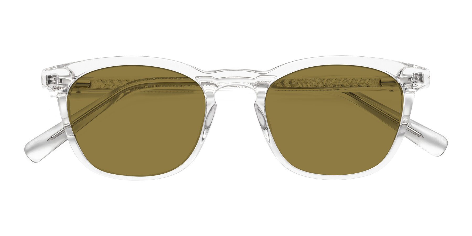 Folded Front of Loris in Clear with Brown Polarized Lenses