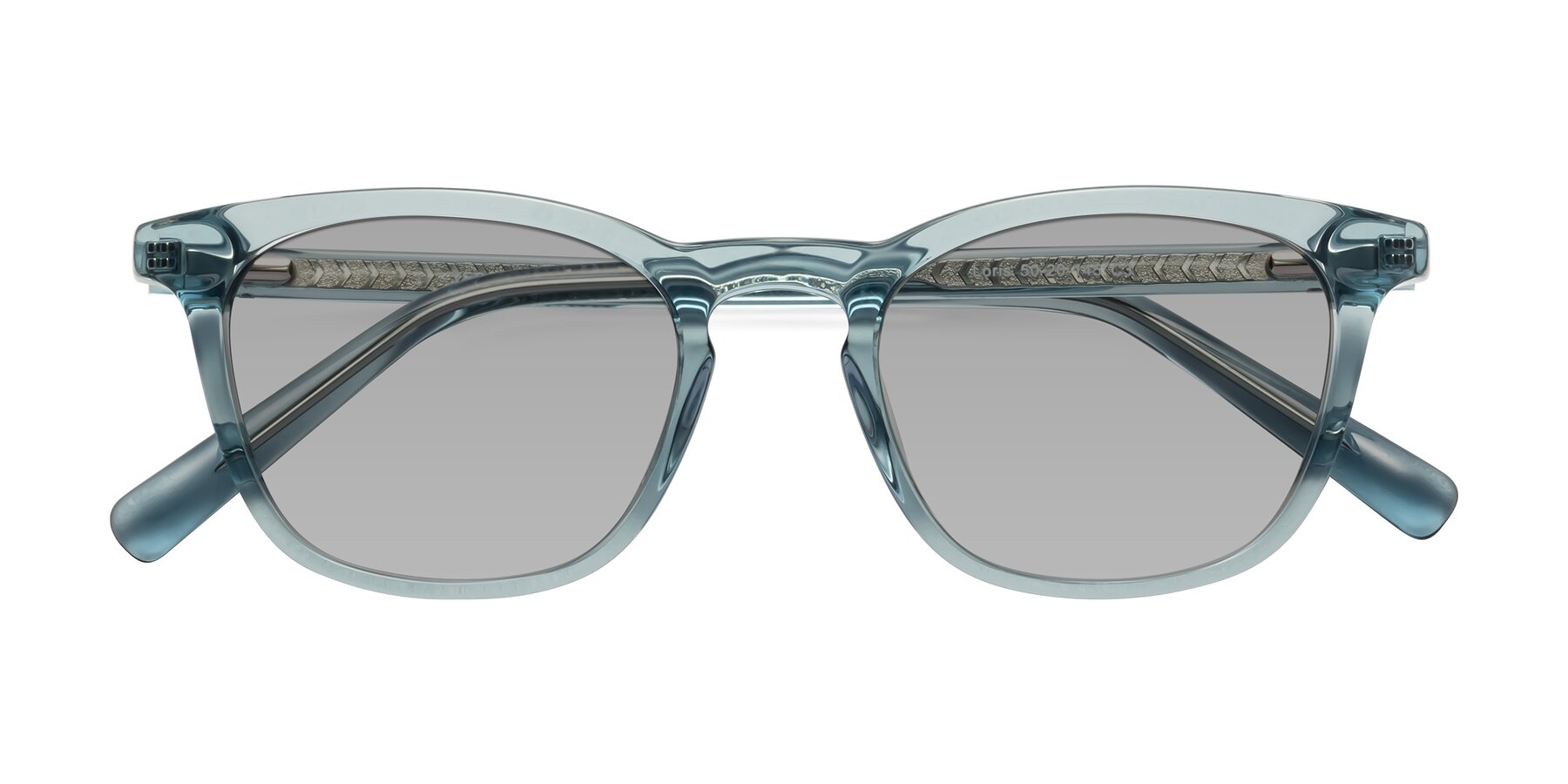 Folded Front of Loris in Light Blue with Light Gray Tinted Lenses
