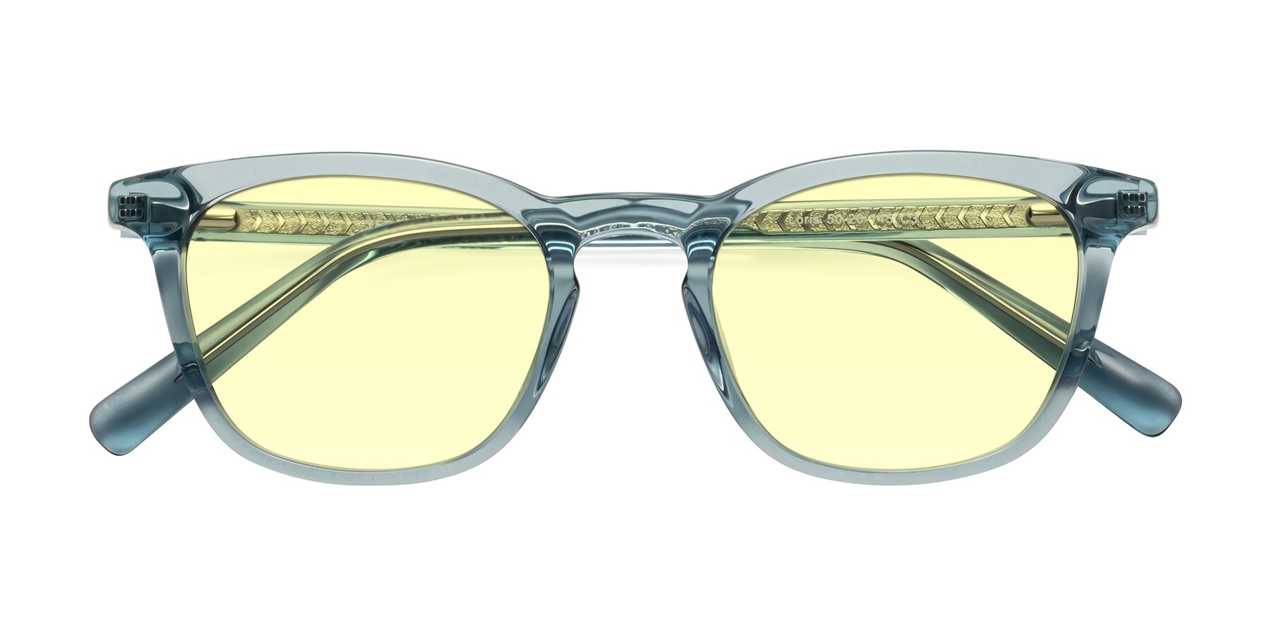 Folded Front of Loris in Light Blue with Light Yellow Tinted Lenses