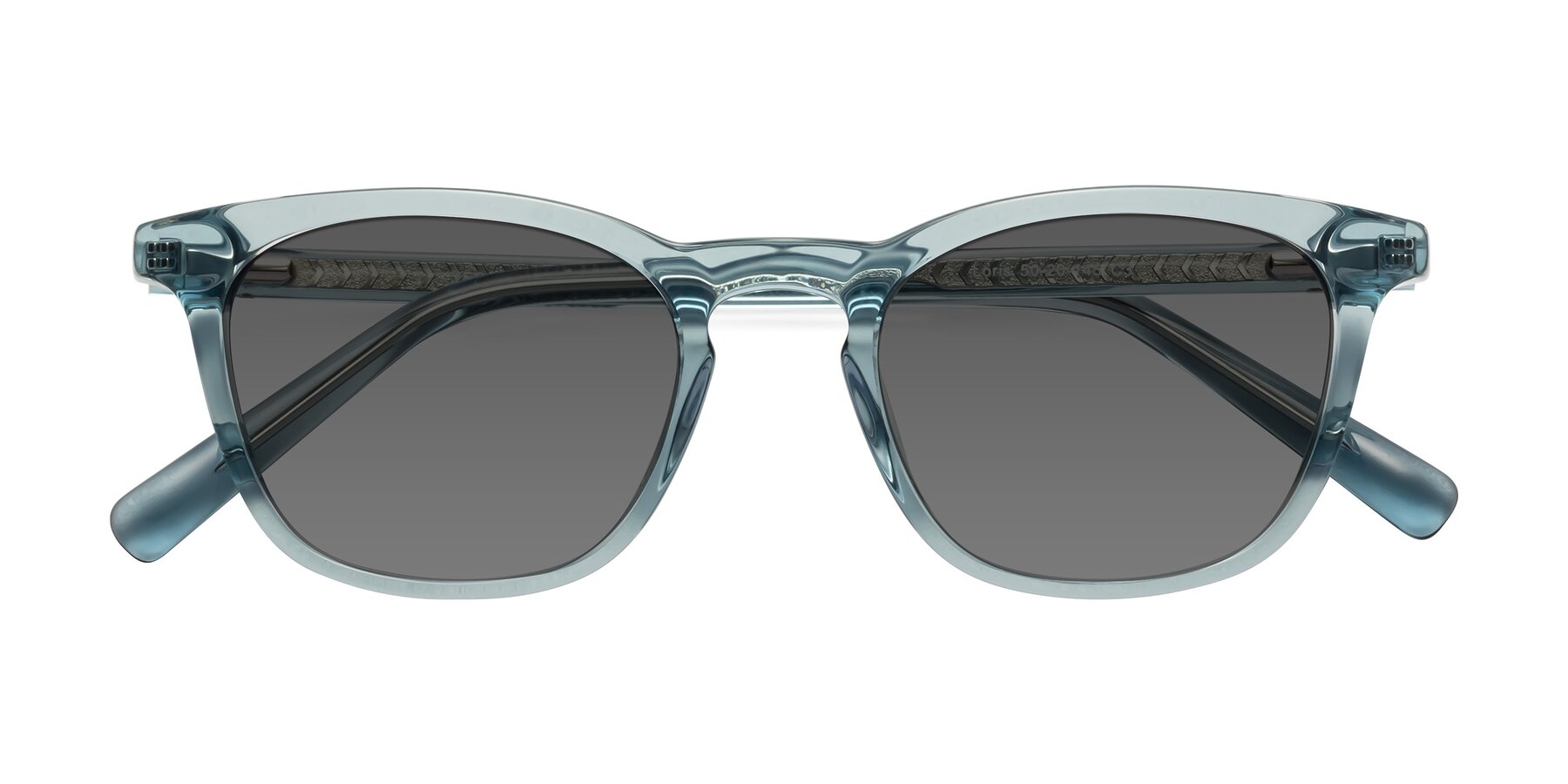Folded Front of Loris in Light Blue with Medium Gray Tinted Lenses