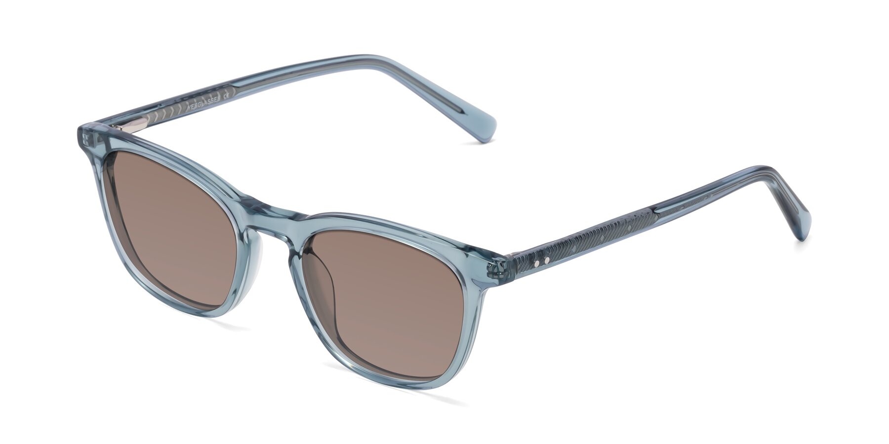 Angle of Loris in Light Blue with Medium Brown Tinted Lenses