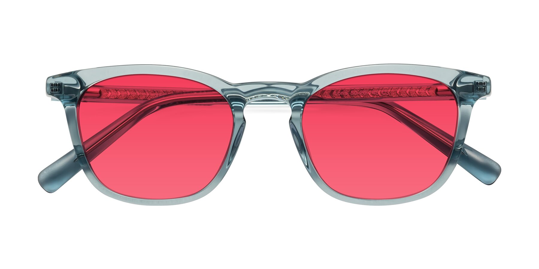 Folded Front of Loris in Light Blue with Red Tinted Lenses