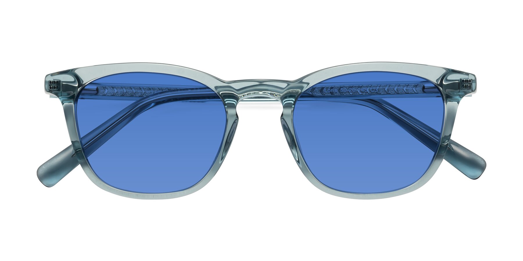 Folded Front of Loris in Light Blue with Blue Tinted Lenses