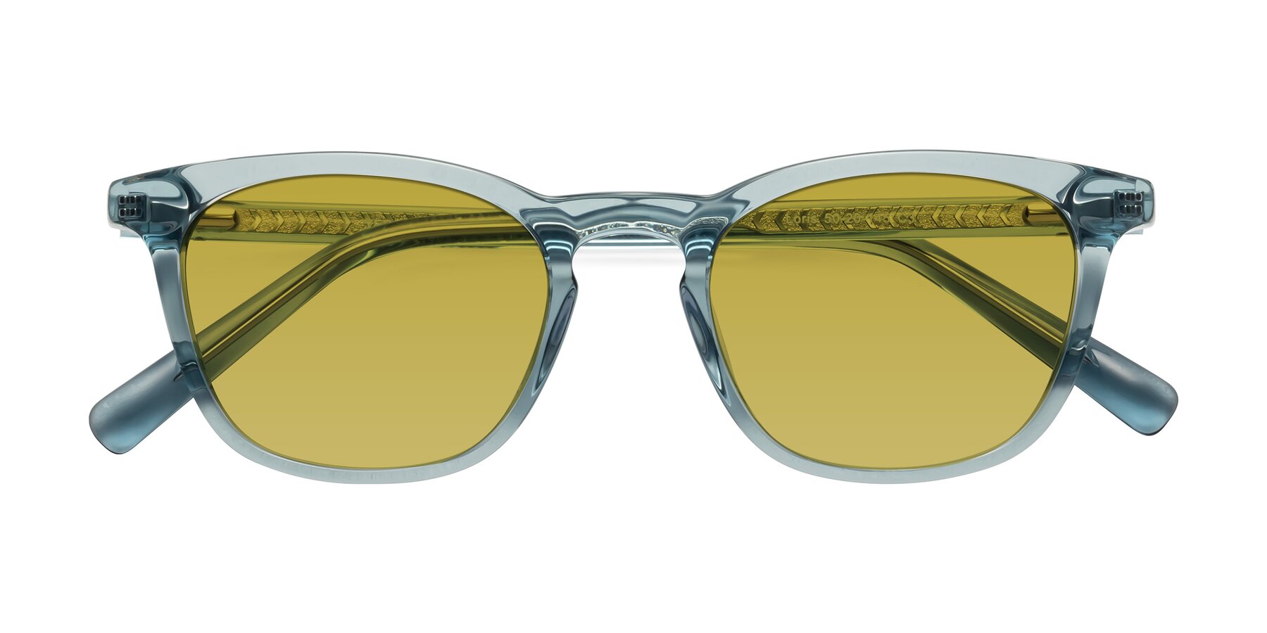 Folded Front of Loris in Light Blue with Champagne Tinted Lenses