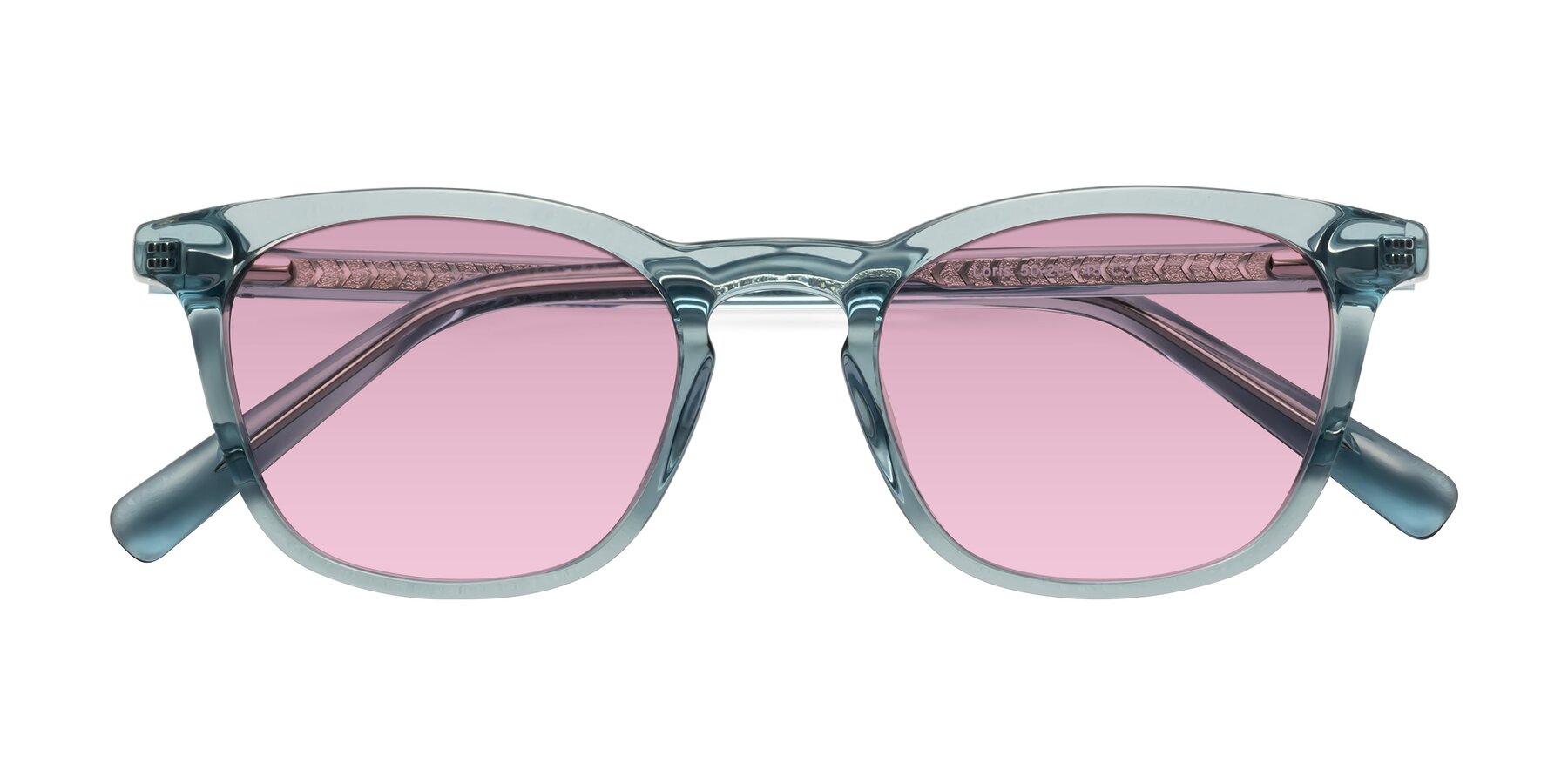 Folded Front of Loris in Light Blue with Light Wine Tinted Lenses