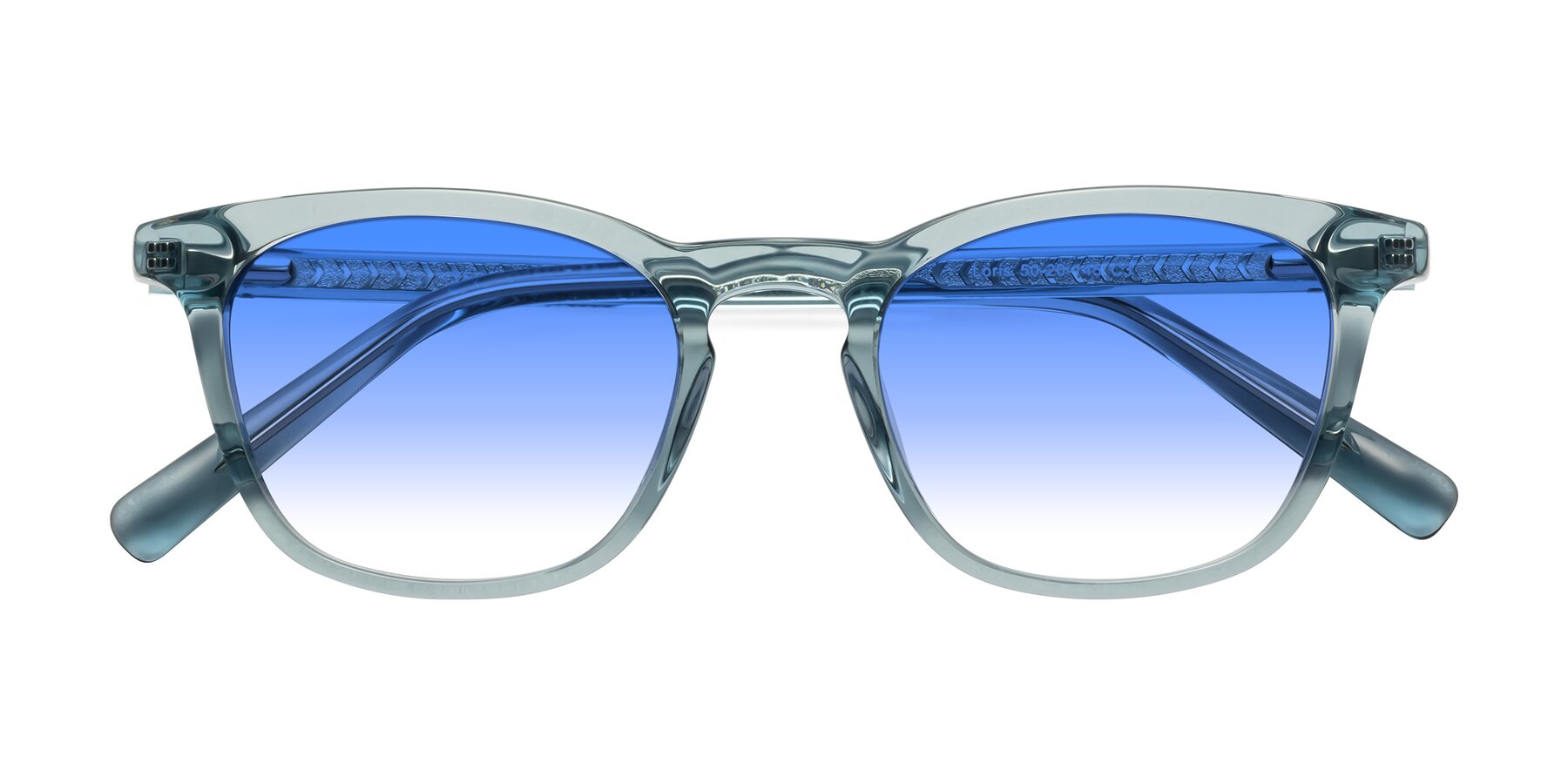 Folded Front of Loris in Light Blue with Blue Gradient Lenses