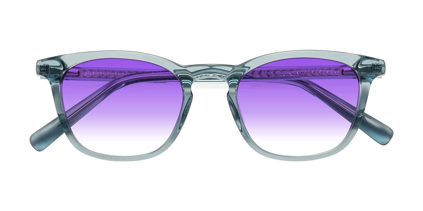 Folded Front of Loris in Light Blue with Purple Gradient Lenses