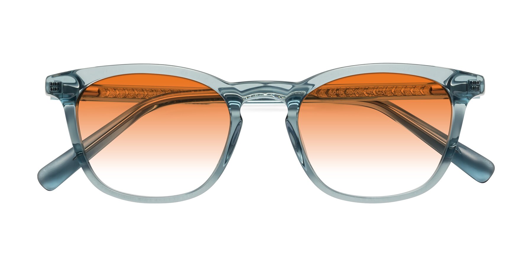 Folded Front of Loris in Light Blue with Orange Gradient Lenses