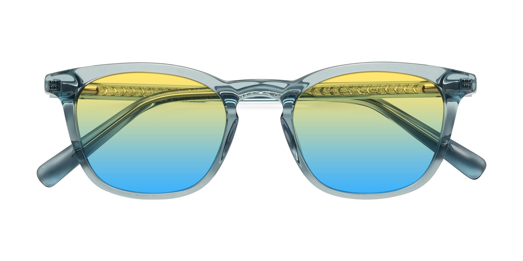 Folded Front of Loris in Light Blue with Yellow / Blue Gradient Lenses