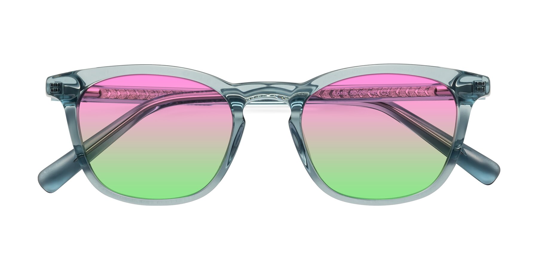 Folded Front of Loris in Light Blue with Pink / Green Gradient Lenses