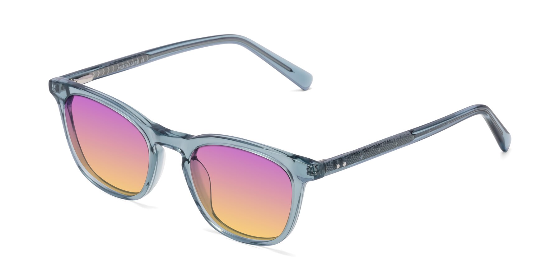 Angle of Loris in Light Blue with Purple / Yellow Gradient Lenses