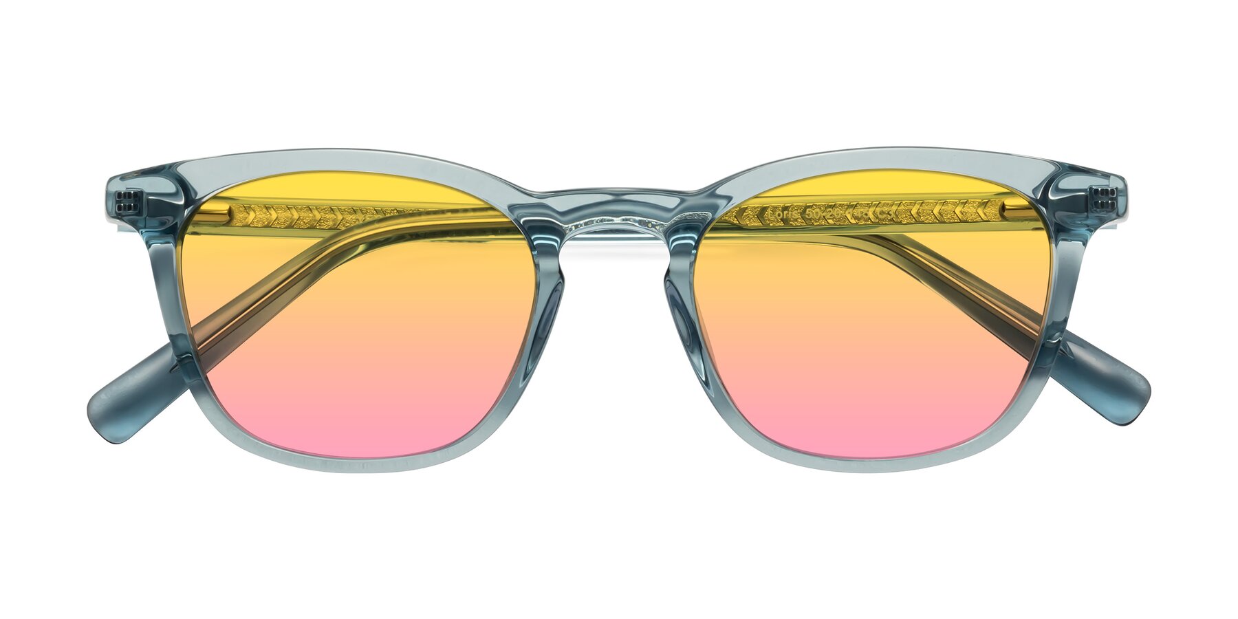 Folded Front of Loris in Light Blue with Yellow / Pink Gradient Lenses