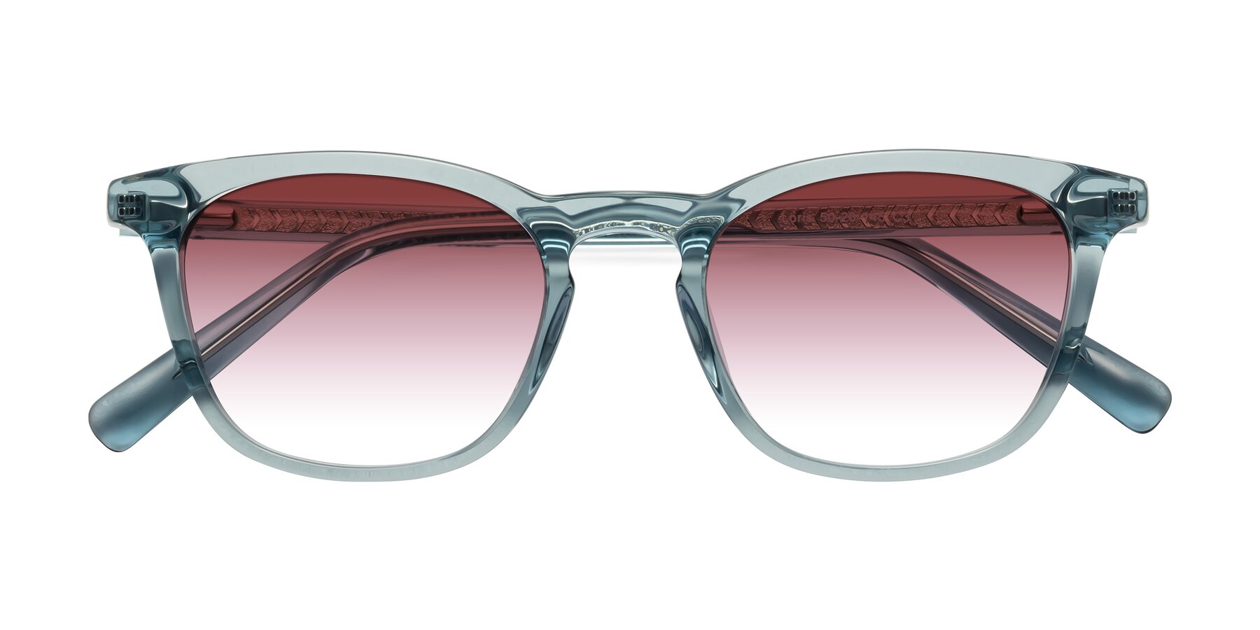 Folded Front of Loris in Light Blue with Garnet Gradient Lenses