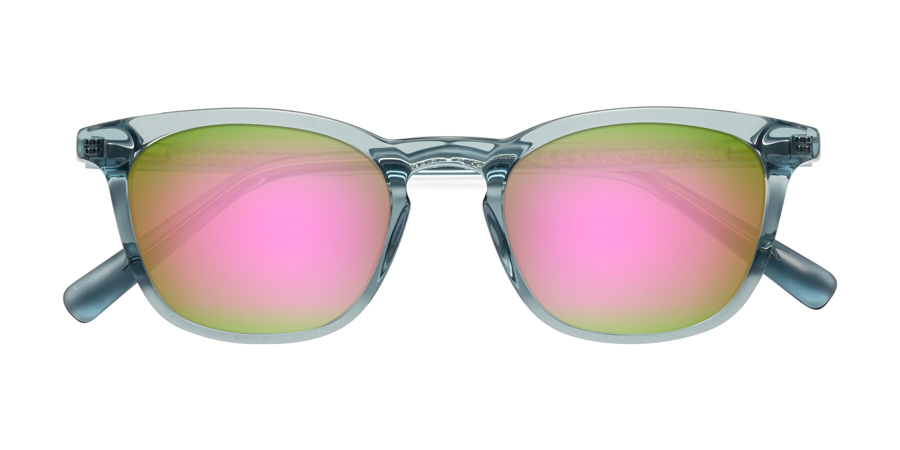 Folded Front of Loris in Light Blue with Pink Mirrored Lenses