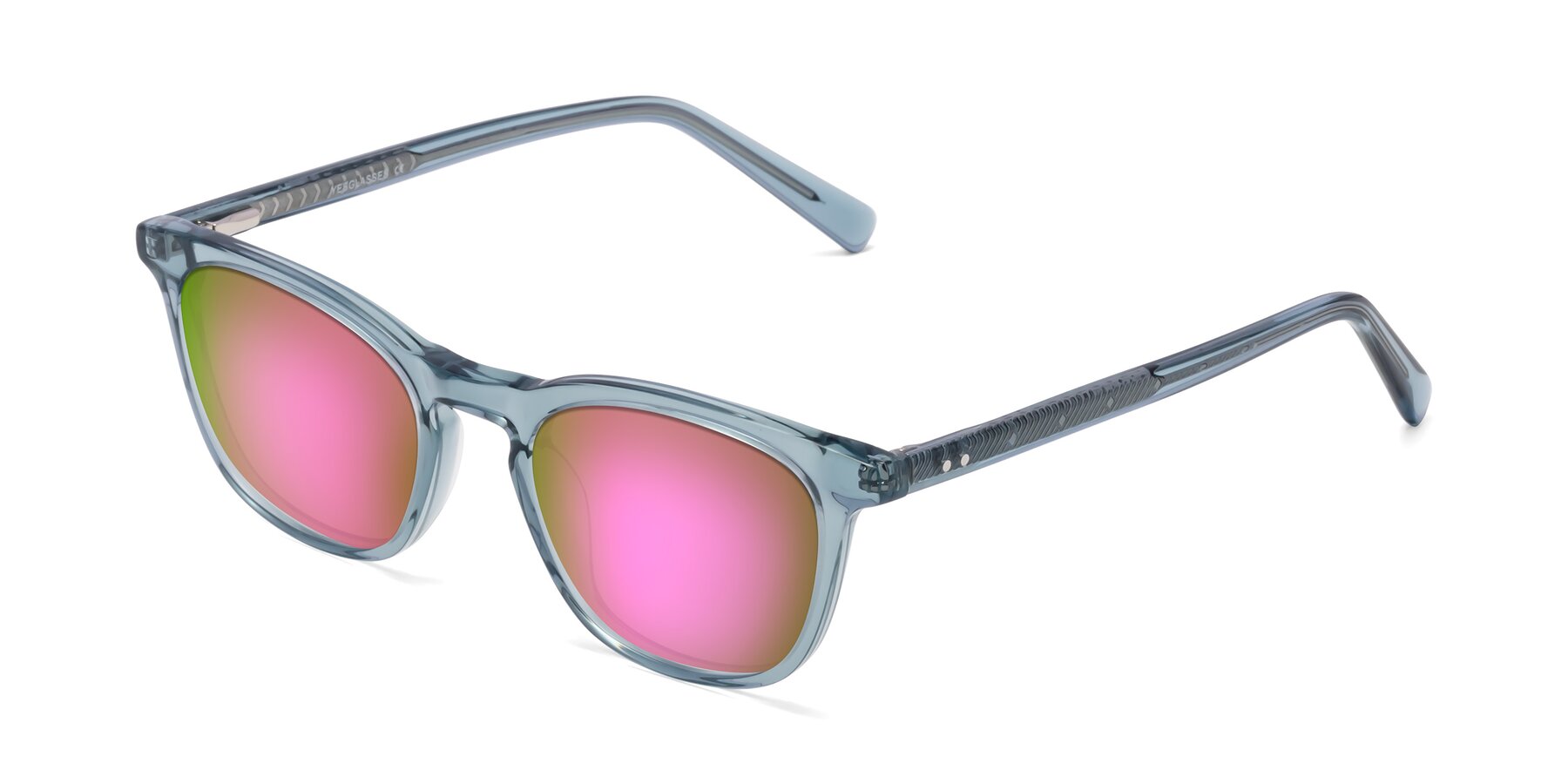 Angle of Loris in Light Blue with Pink Mirrored Lenses
