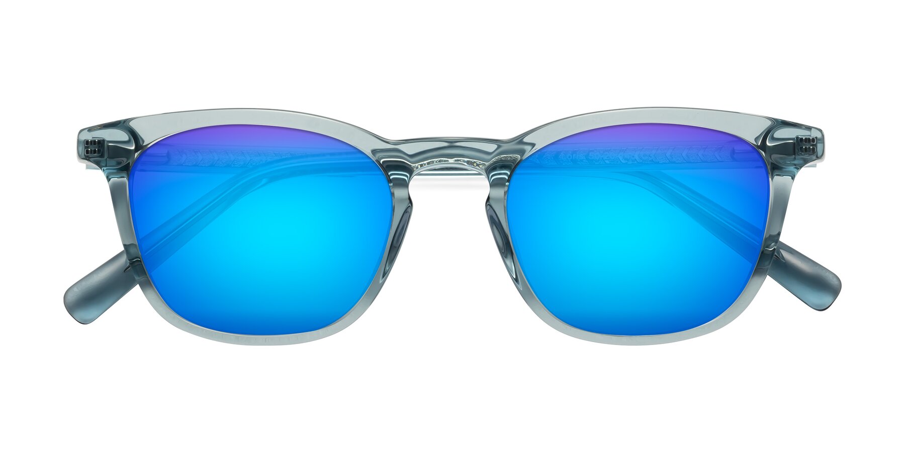Folded Front of Loris in Light Blue with Blue Mirrored Lenses