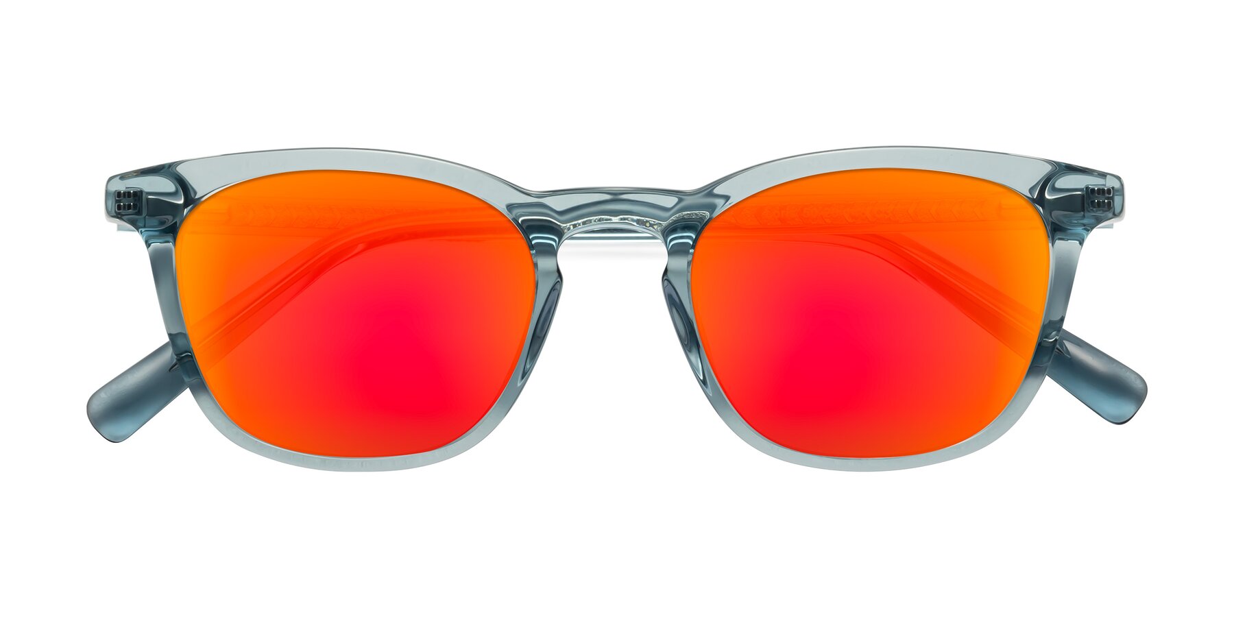 Folded Front of Loris in Light Blue with Red Gold Mirrored Lenses