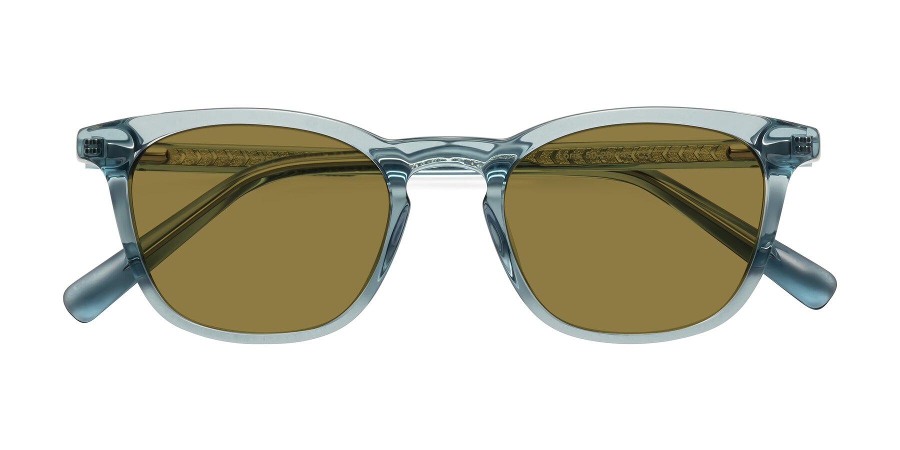 Folded Front of Loris in Light Blue with Brown Polarized Lenses