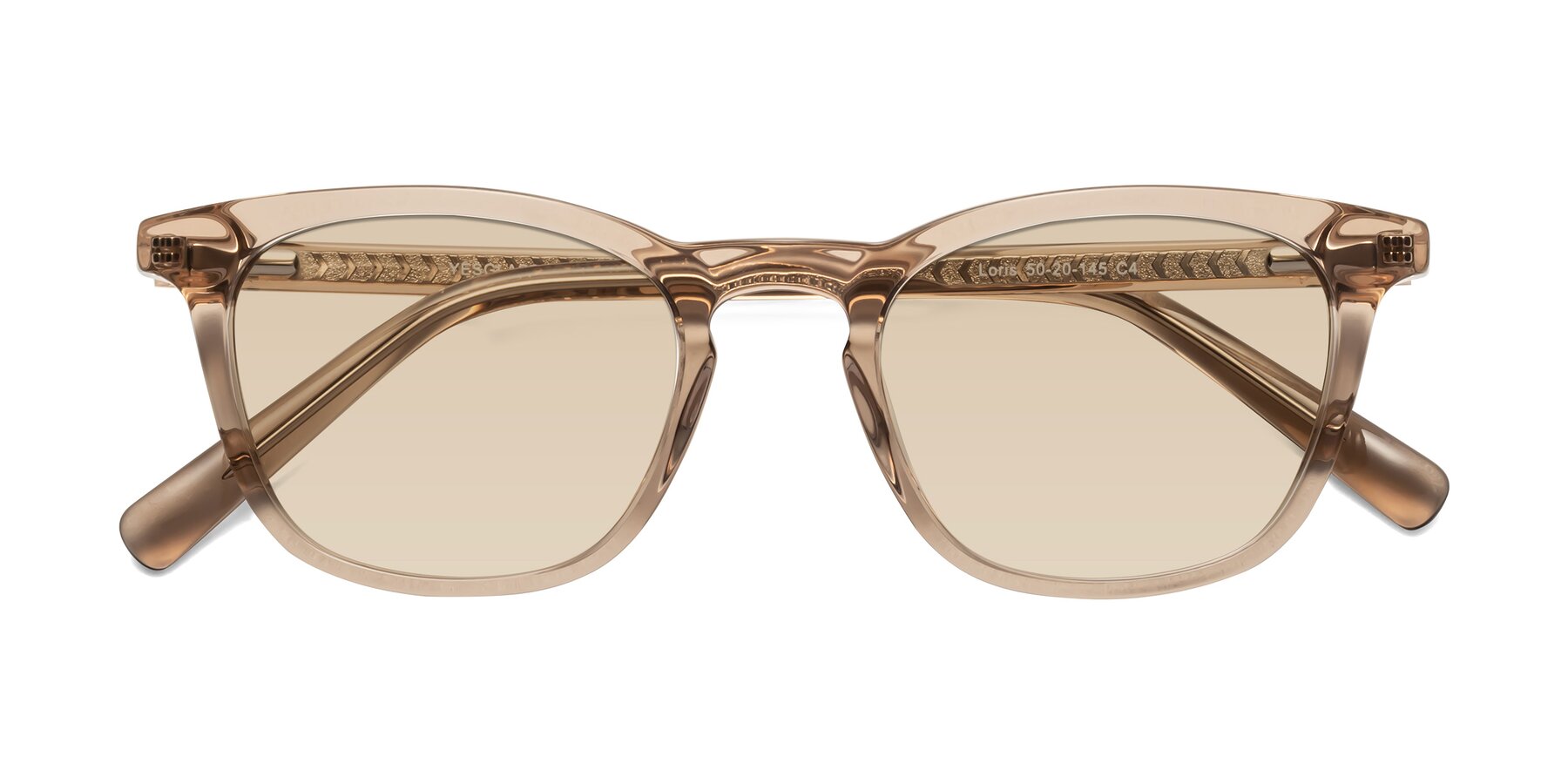 Folded Front of Loris in Light Brown with Light Brown Tinted Lenses