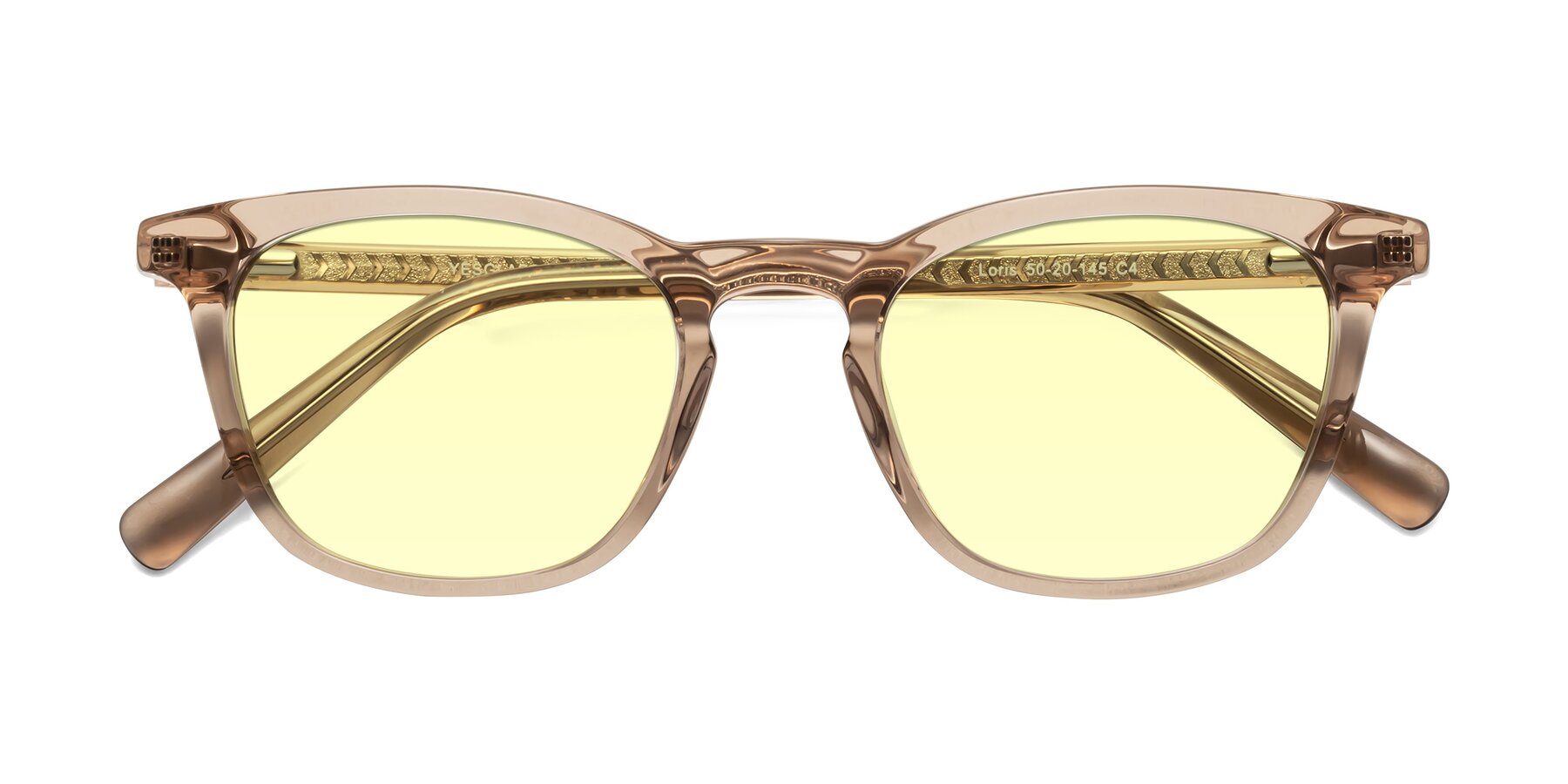 Folded Front of Loris in Light Brown with Light Yellow Tinted Lenses