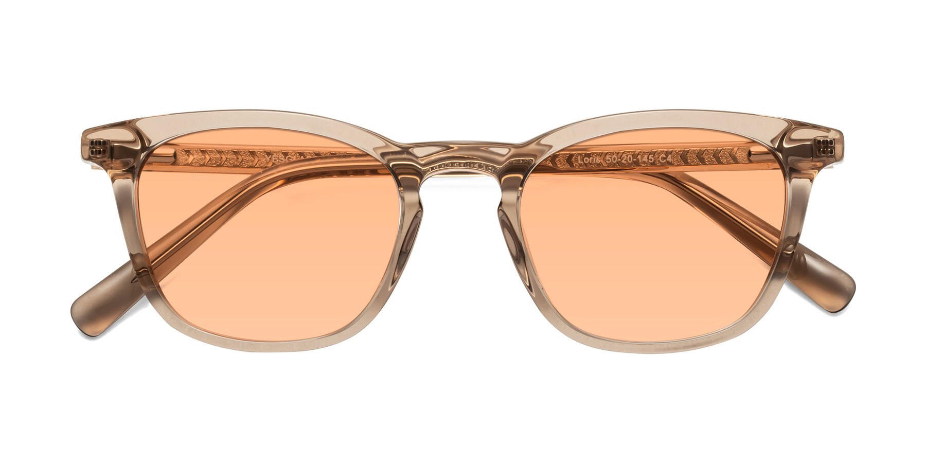 Folded Front of Loris in Light Brown with Light Orange Tinted Lenses