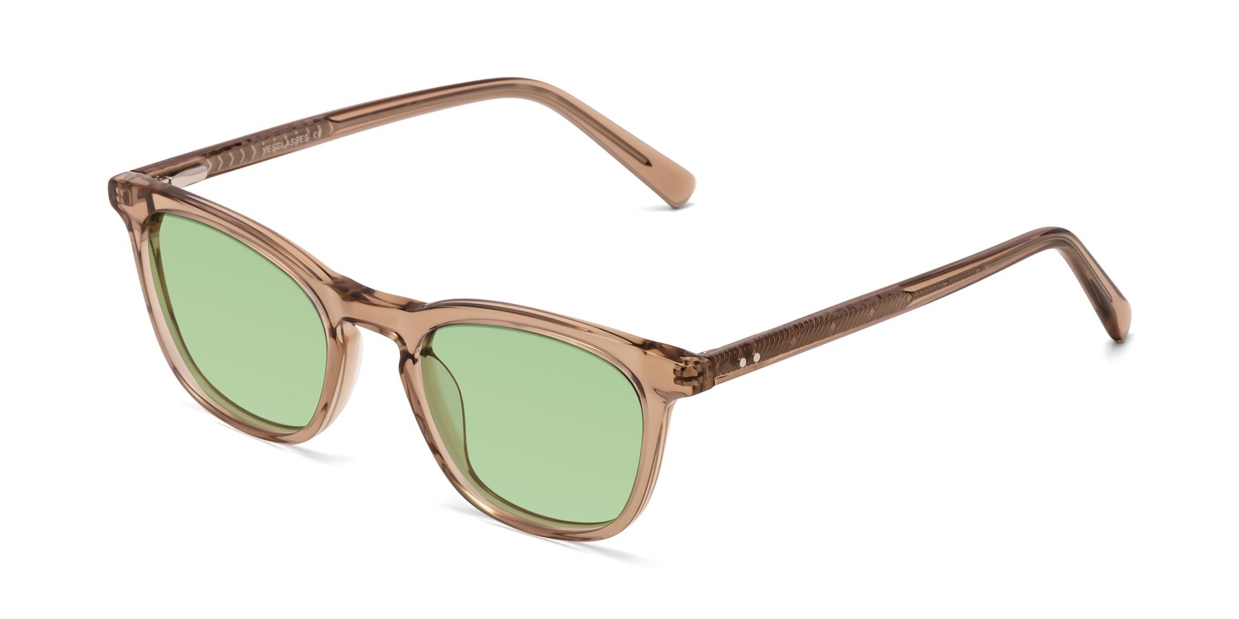 Angle of Loris in Light Brown with Medium Green Tinted Lenses