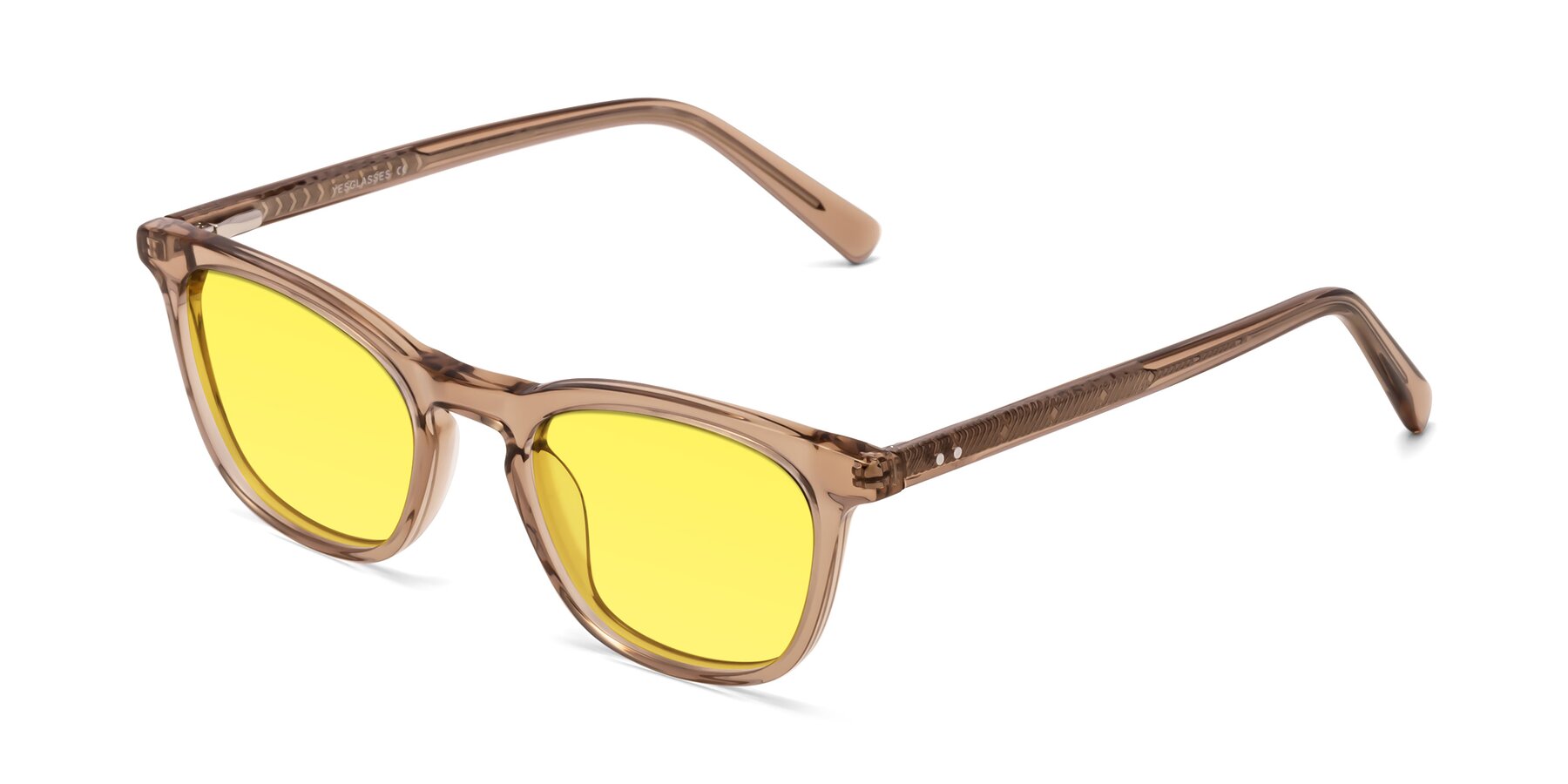 Angle of Loris in Light Brown with Medium Yellow Tinted Lenses