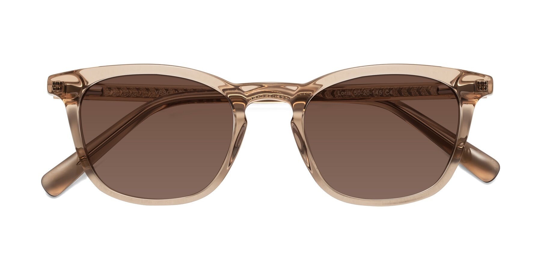 Folded Front of Loris in Light Brown with Brown Tinted Lenses