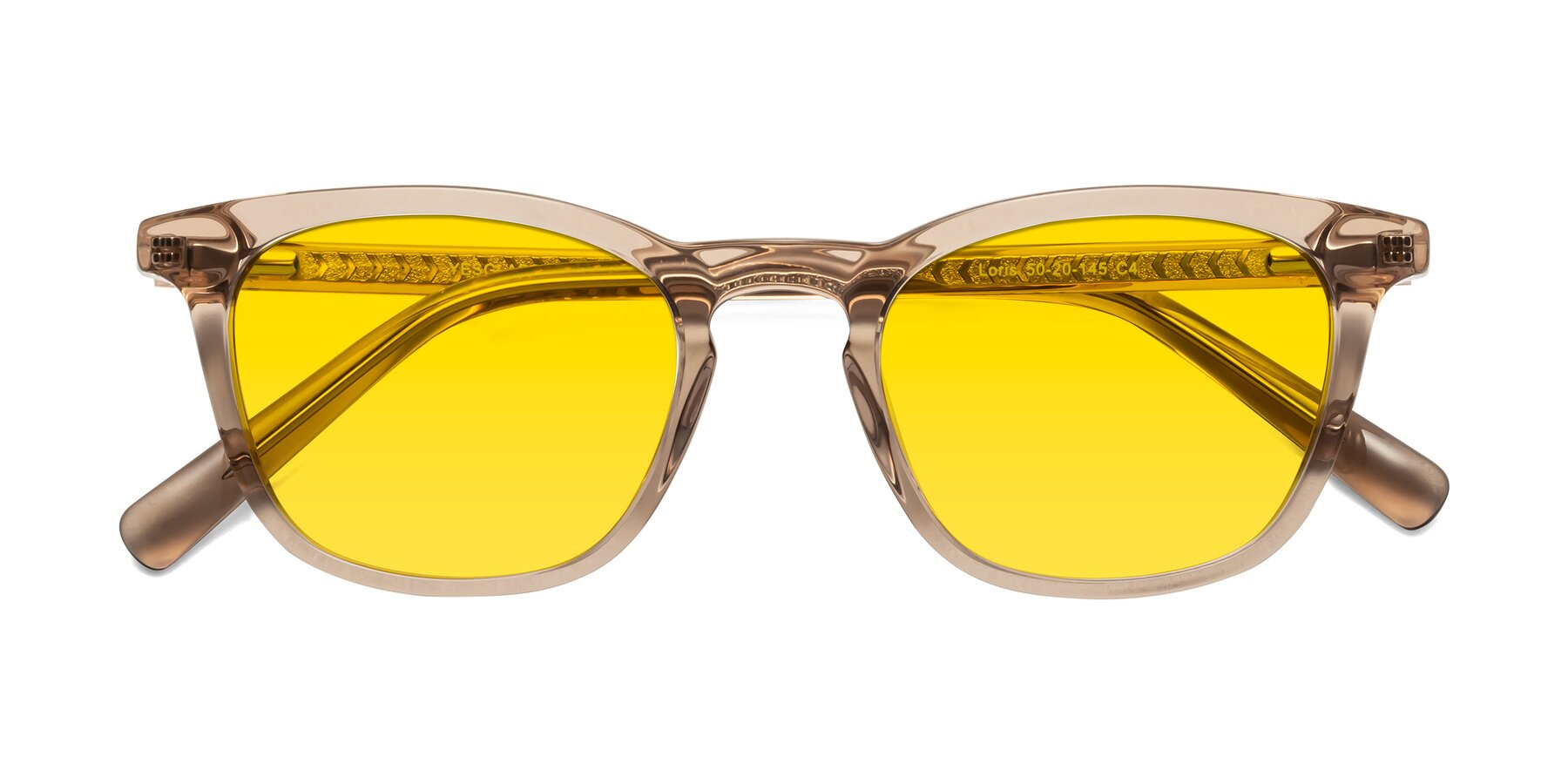 Folded Front of Loris in Light Brown with Yellow Tinted Lenses